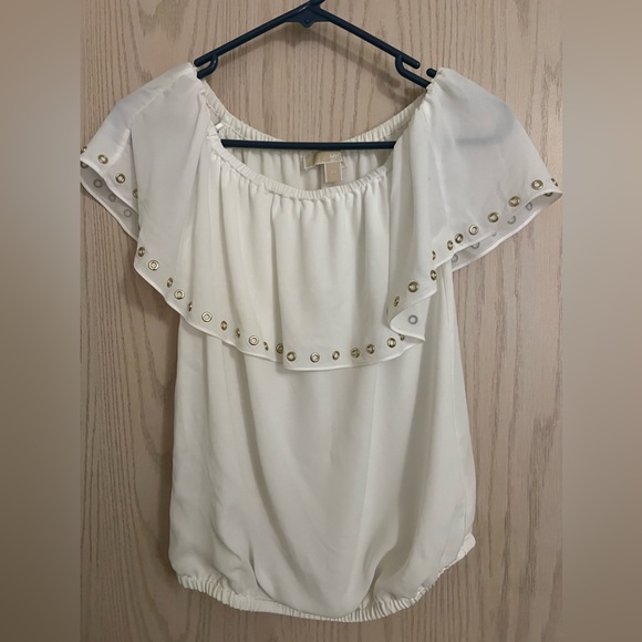 Michael Kors Womens Grommet-Trim Cold Shoulder Blouse, XS P2P 17”new condition - Picture 2 of 3